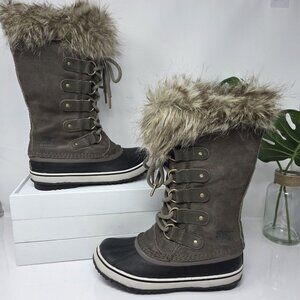 Sorel Joan of Arctic Boots Women 7 Waterproof Quarry Black NL3481-245